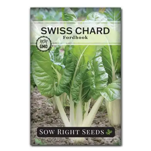 Sow Right Seeds - Fordhook Swiss Chard Seed for Planting - Non-GMO Heirloom Packet