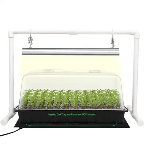 SOLIGT 1020 Size Seed Starter Kit with Grow Light and Heat Mat - Strong Seed Starter Tray, 7