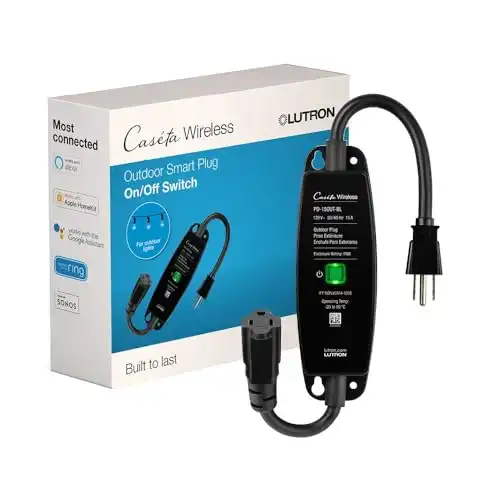 Lutron Caséta Weatherproof+ Outdoor Smart Plug On/Off Switch