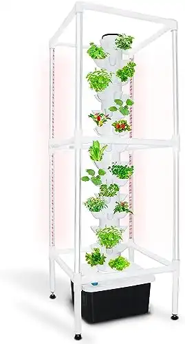 Sjzx Hydroponics Growing System | 70-Plant Indoor Herb Garden Vertical 2.0 with Double Layer 8 Sections LED Timed Grow Light