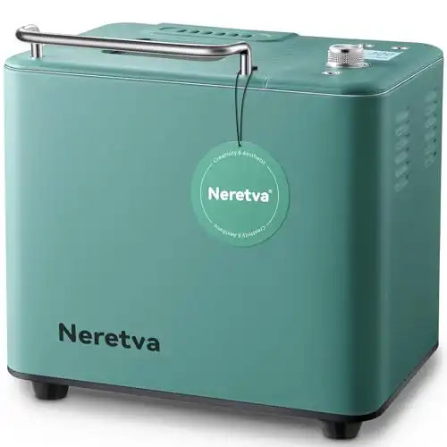 Neretva Bread Maker Machine, 20-in-1 2LB Automatic Breadmaker with Gluten Free Pizza Sourdough Setting, Digital, Programmable