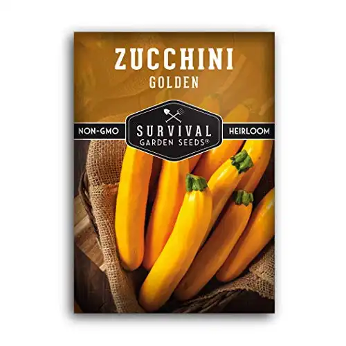 Survival Garden Seeds - Golden Zucchini Seeds - Non-GMO Heirloom Seeds