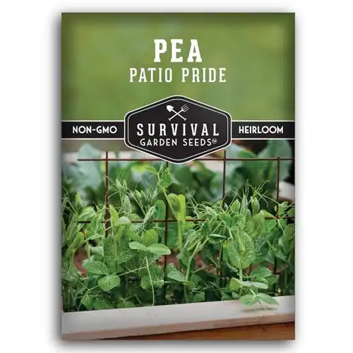 Patio Pride Peas Seed for Planting - 1 Packet with Instructions for Growing Sweet Early Peas in The Home Vegetable Garden - Non-GMO Open-Pollinated Heirloom & Untreated - Survival Garden Seeds