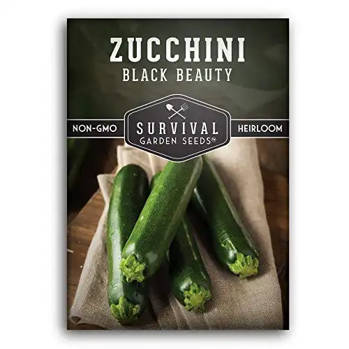 Survival Garden Seeds - Black Beauty Zucchini Seed for Planting -1 Pack - Non-GMO Heirloom Variety