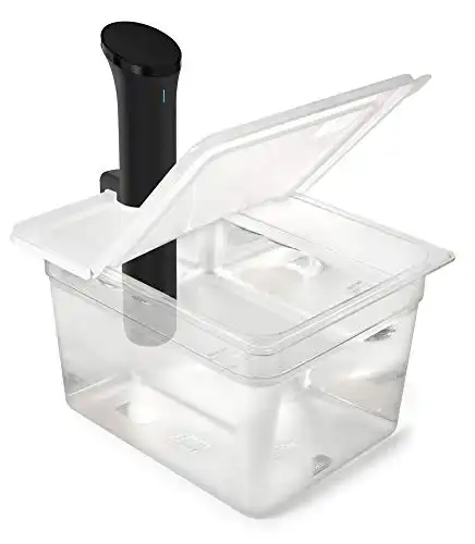 EVERIE Sous Vide Container 12 Quart EVC-12 with Collapsible Hinged Lid Compatible with Anova Nano or AN500-US00 or Anova Pro 3.0