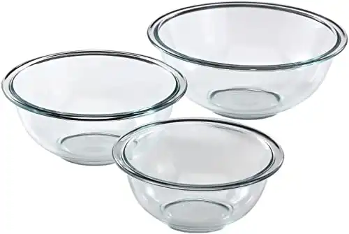 Pyrex Glass, 3-Piece, 3 PC Mixing Bowl Set